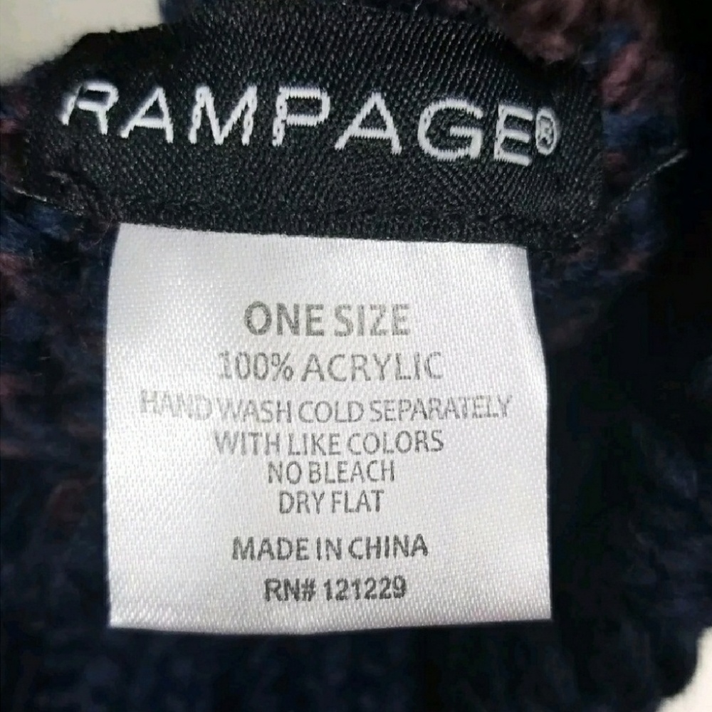 ❄2/$15 Rampage Chunky Colorblock Beanie Hat - Picture 3 of 4